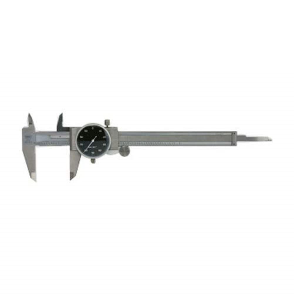 Mahr 4107900 Marcal 16 U Dial Calliper without Friction Wheel, Black Dial Colour, 0-6" Range, 0.001" Graduation, 0.100" Range Per Rev