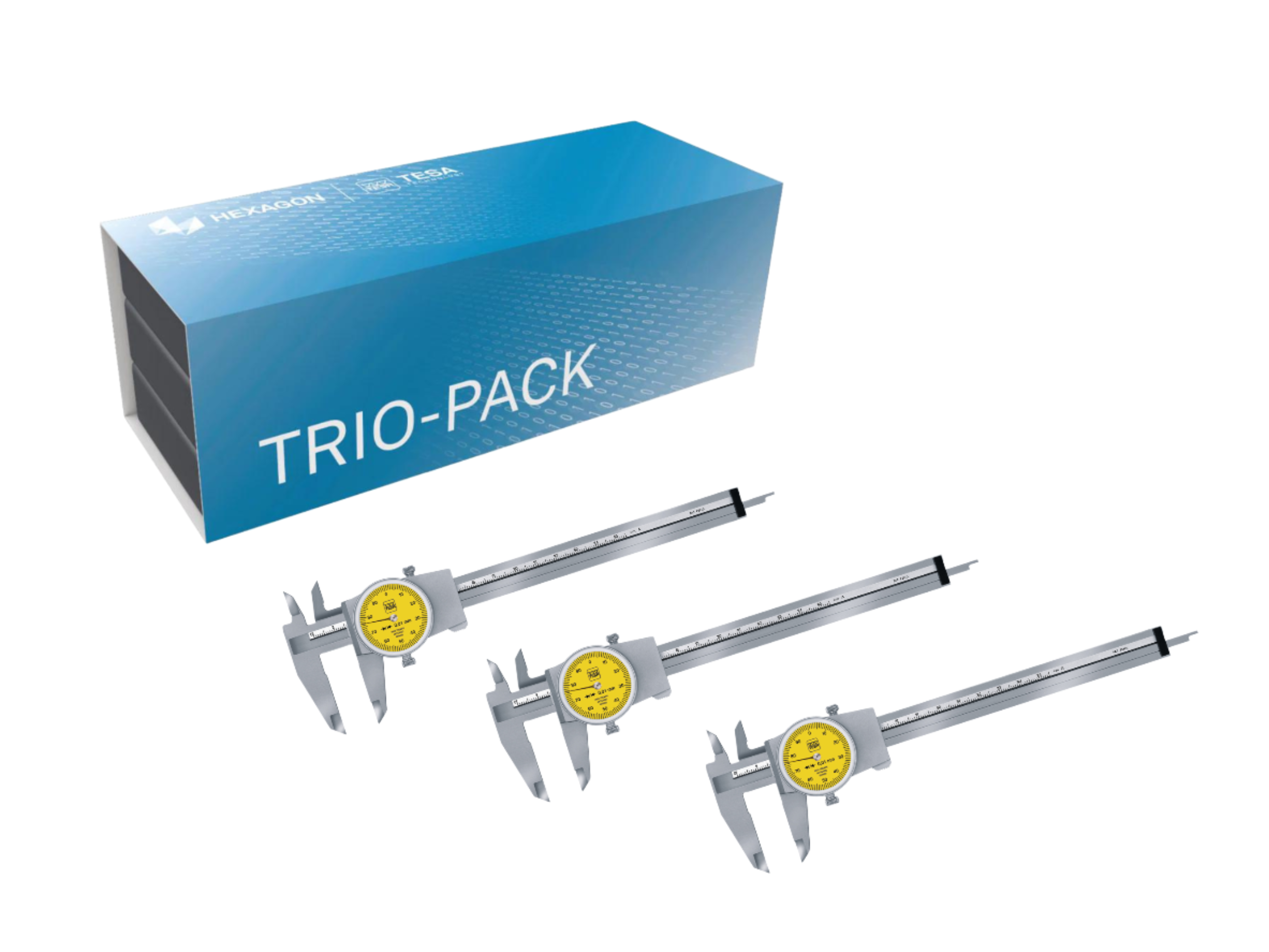 Trio-pack Dial Caliper 0-150mm 0.02mm 2mm 00510008p