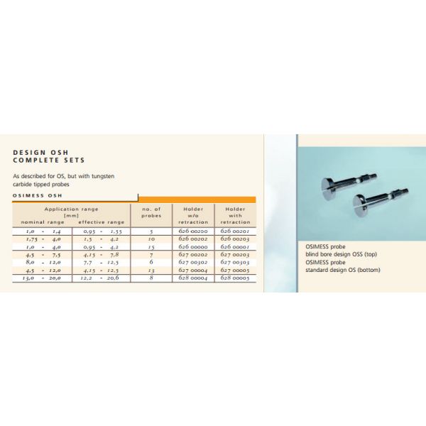 Schwenk OSIMESS 62700302 Split Ball Bore Gauge Sets Nominal range 8-12mm effective range 7.7-12.5mm  number of probes 6, Indicator not included