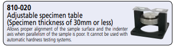 Adjust. specimen holder Ø15-30mm Micro Vickers hardness testing machines 810-020