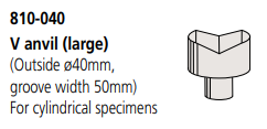 V-anvil large groove length 40 mm, Ø15 mm- Ø60 mm 810-040