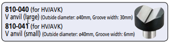 V-anvil large groove length 40 mm, Ø15 mm- Ø60 mm 810-040