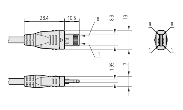 U-WAVE Connection Cable SF Footswitch, for Digimatic S1 Interface 02AZG021