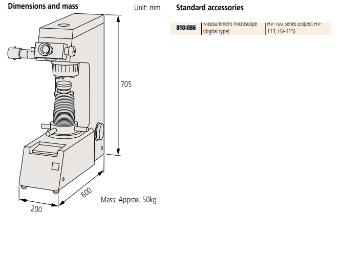 810-086 Measuring microscope HM-100 Series Micro Vickers hardness testing machines