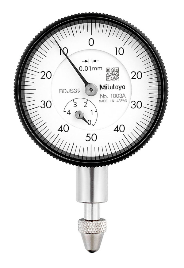 Dial Gauge, Flat Back, ISO Type 4mm, 0,01mm 1003AB