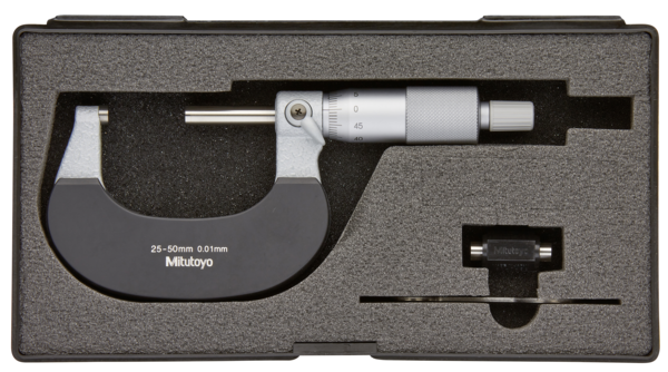 Mitutoyo Outside Micrometer with  Heat Ins. Plate 25-50mm, 0,01mm 102-302