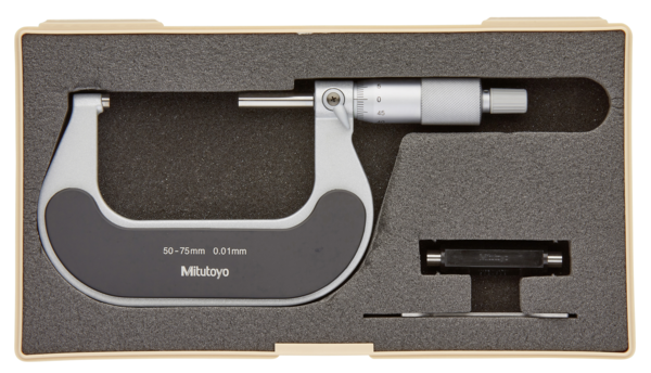 Mitutoyo Outside Micrometer with  Heat Ins. Plate 50-75mm, 0,01mm 102-303