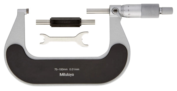 Mitutoyo Outside Micrometer with  Heat Ins. Plate 75-100mm, 0,01mm 102-304