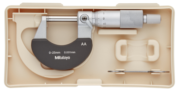 Mitutoyo Outside Micrometer with  Heat Ins. Plate 0-25mm, 0,001mm 102-311