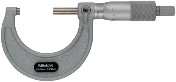 Mitutoyo Metric Analogue Outside Micrometer 25-50mm, Ratchet Stop 103-130