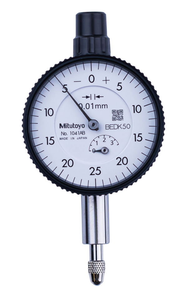 Dial Gauge, Flat Back, ISO Type 3,5mm, 0,01mm 1041AB