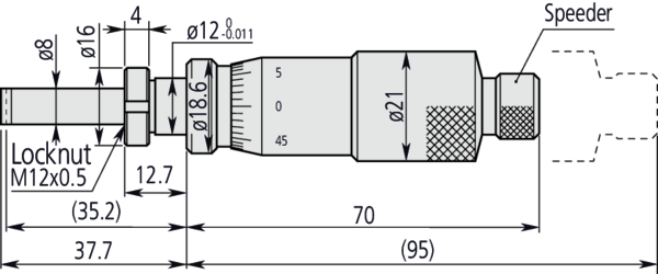 Micrometer Head, Differential Screw 0-2,5mm 110-101