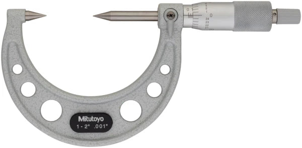 Point Micrometer with Hardened Tip 1-2", 30° Tip 112-226