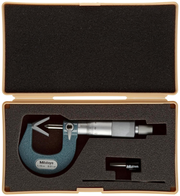 3 Flute V-Anvil Micrometer 1-15mm 114-101