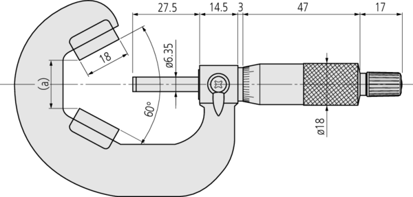 3 Flute V-Anvil Micrometer 25-40mm 114-103