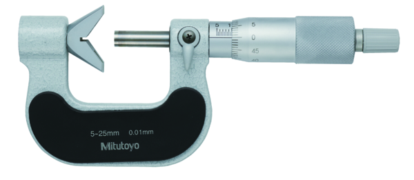 3 Flute V-Anvil Micrometer 1.6-2.2" 114-114