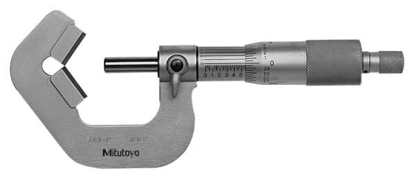 5 Flute V-Anvil Micrometer 0,09-1" 114-135