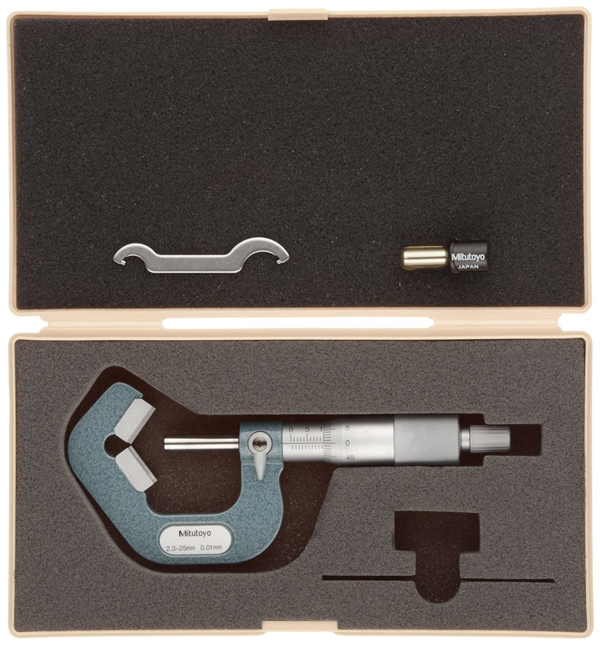 5 Flute V-Anvil Micrometer 2,3-25mm 114-137