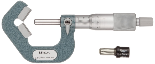 5 Flute V-Anvil Micrometer 2,3-25mm 114-137