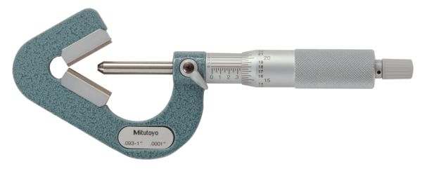 3 Flute V-Anvil Micrometer 0,09-1" 114-202