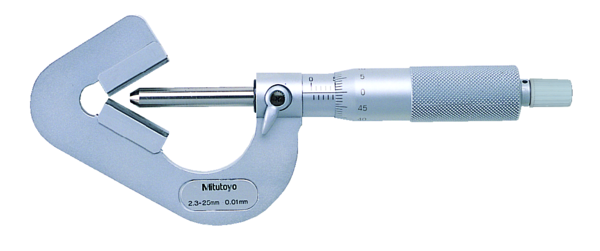 3 Flute V-Anvil Micrometer 2,3-25mm 114-204