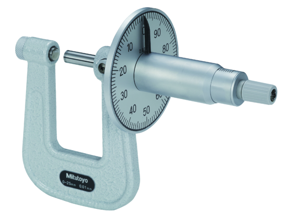 Sheet Metal Micrometer Graduated Dial 0-25mm, 50mm Throat 119-202