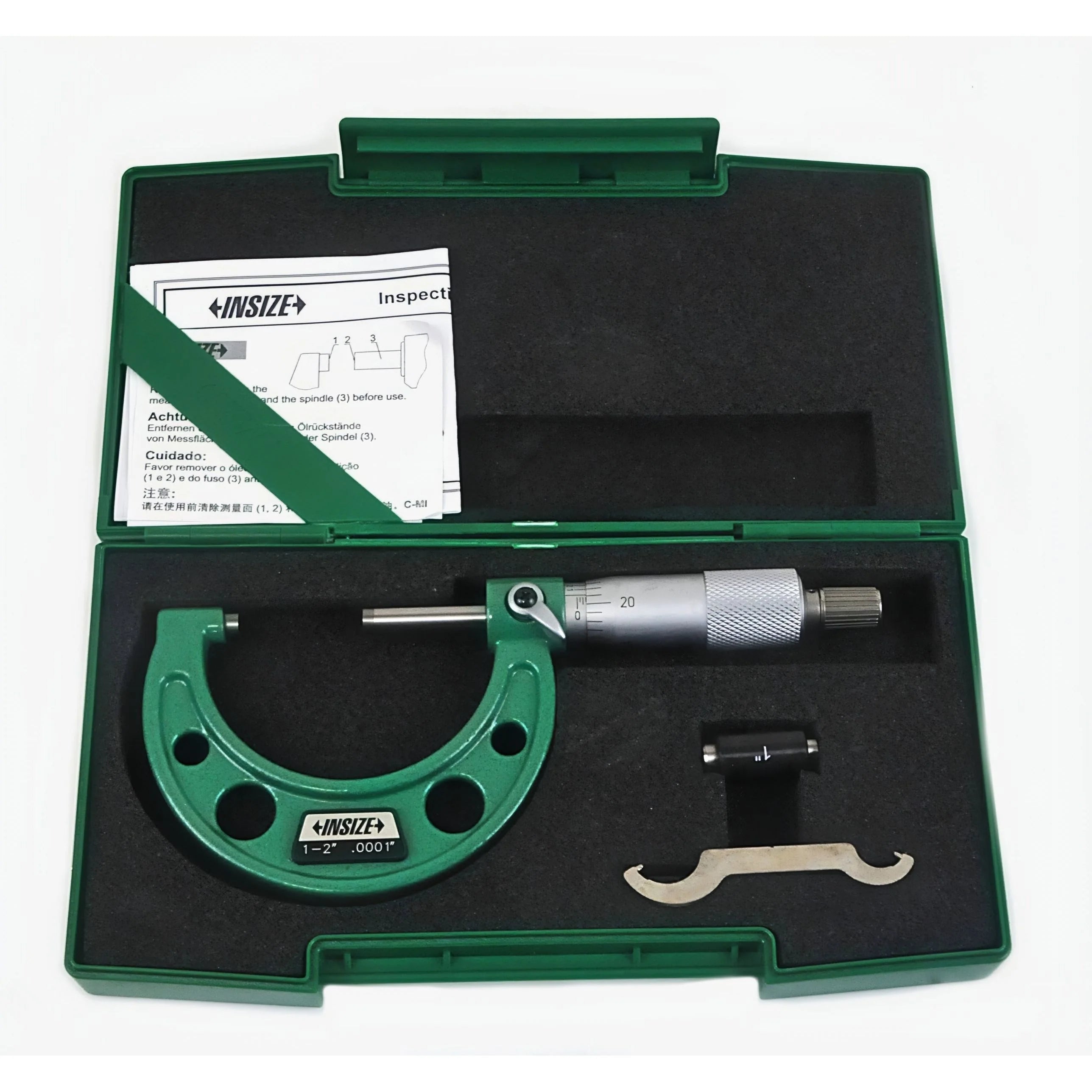 Insize Mechanical micrometers with heat shield 0-1" x.0001", 3202-1