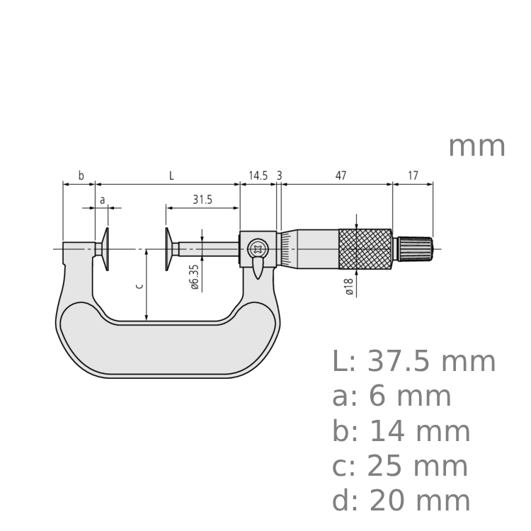 Mitutoyo Disc Micrometer, Hardened Steel Disks 50-75mm, Disk=20mm 123-103