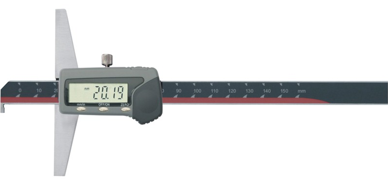 INSPEC 123-102-10 DIGITAL DEPTH GAUGE WITH HOOK 200MM