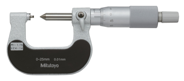 Screw Thread Micrometer 0-25mm, 1-1,75mm/24-14TPI 125-103