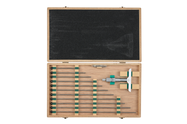 Mitutoyo Depth Micrometer, Interchangeable Rods 0-300mm, 101mm Base 129-153