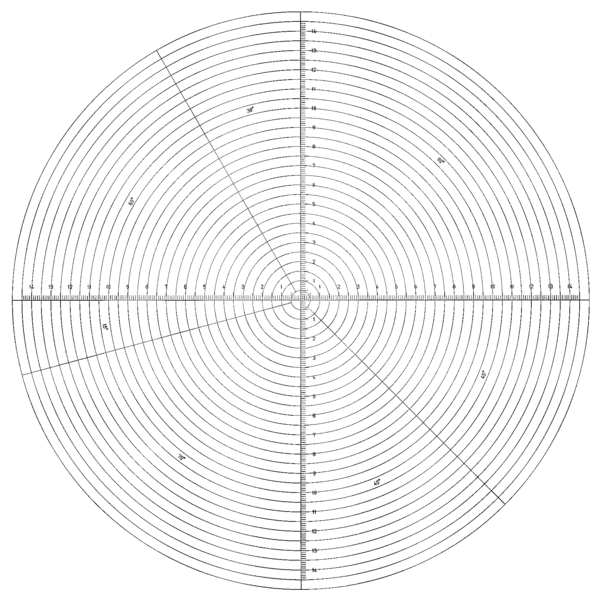 Overlay chart for Projector, No.12 Circle chart 5 mm pitch metric Ø 300 mm 12AAM588