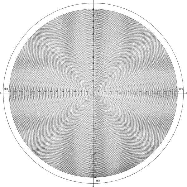 Overlay chart for Projector, No.13 Circle chart 1 mm pitch metric Ø 300 mm 12AAM589