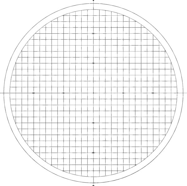 Overlay chart for Projector, No.15 Grid chart 10 mm pitch metric Ø 300 mm 12AAM591