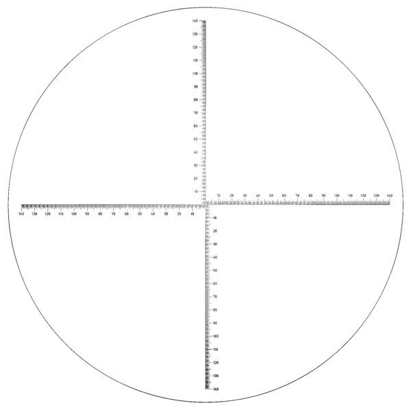 Overlay chart for Projector, No.16 Crossed lines chart metric Ø 300 mm