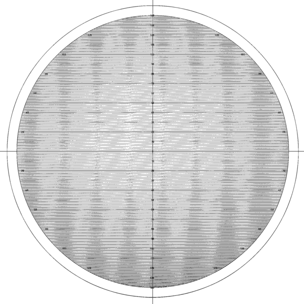 Overlay chart for Projector, No.19 Horizontal lines chart 1 mm pitch Ø 300 mm 12AAM595