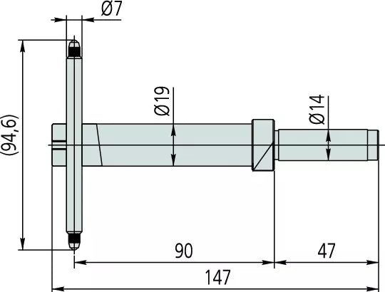 Mitutoyo Depth Probe for Height Gauge 90mm Reach 12AAC072