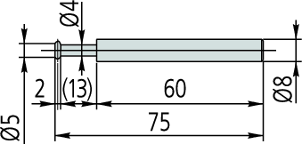 Disk Probe Coaxial Type D=5mm, 75mm Length 12AAF670