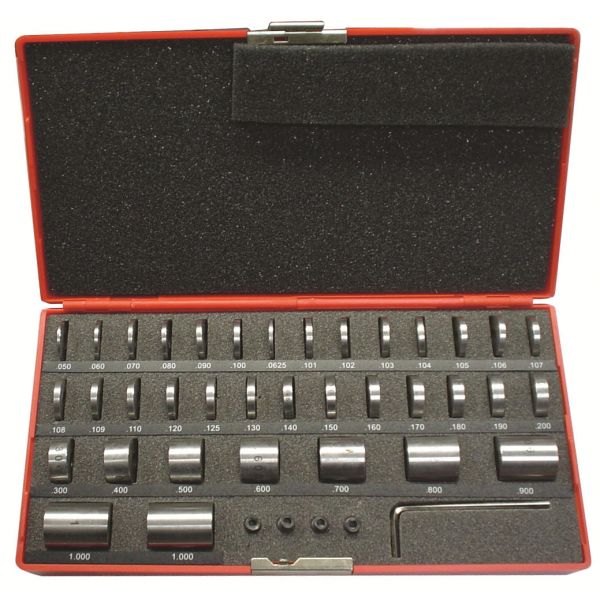 MHC 630-4050, 36 Piece, 0.05 to 1", Spacer Block Set Round, 0.0001" Tolerance, 1/4"-28 thread