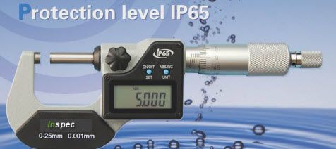 Inspec Digital Micrometer 133-01-410 Range 0-25mm/0-1" Resolution .00005"/.001mm IP65