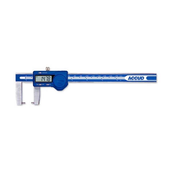 Accud 134-006-11 Outside Groove Digital Calipers With Round Points 0-150mm/0-6" Resolution .01mm/.0005''