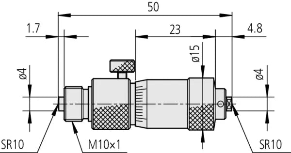 Main Unit for Tubular Inside Micrometer 137-011 Range 50-63mm No Extensions