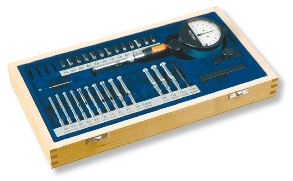 Schwenk OSIMESS 627 00001 Split Ball Bore Gauge Sets Nominal range 4.5-12mm effective range 4,15 - 12,50mm number of probes 13, Holder with retraction Model OS, Hard Chromed, Indicator not supplied