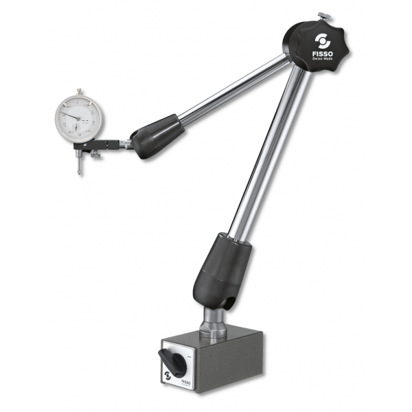 FISSO 6463.15 Classic Line Model: 6400-63 F + MM - 3D articulated gauging arm with on off magnet, 3/8" Stem with bushing 3/8" to 8mm, Indicator Not supplied