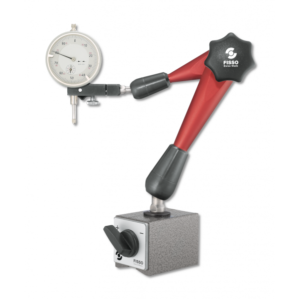 FISSO Strato Line M-28.15 Model: M-28 F + M - 3D articulated gauging arm with on off magnet, 3/8" Stem with 3/8" to 8mm bushing. Indicator Not supplied