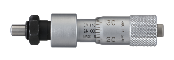 Micrometer Head, Locking Screw Type 0-6,5mm, 0,01mm, Spherical,  with Clamp Nut 148-223-10