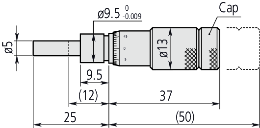 Micrometer Head Zero Adjustable 0-13mm, Reverse Reading 148-863