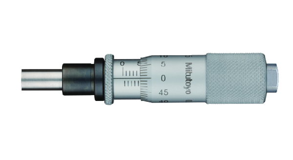 Micrometer Head, Carbide Tipped Spindle Standard Type, 0-15mm, 0,01mm, Flat, with Clamp Nut/Spindle Lock 149-184-10