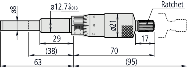 Microm. Head, Heavy Duty, 8 mm Spindle 0-1", Clamp Nut, 0,0001" 151-237
