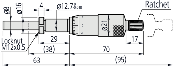 Microm. Head, Heavy Duty, 8 mm Spindle 0-1", Clamp Nut 151-239